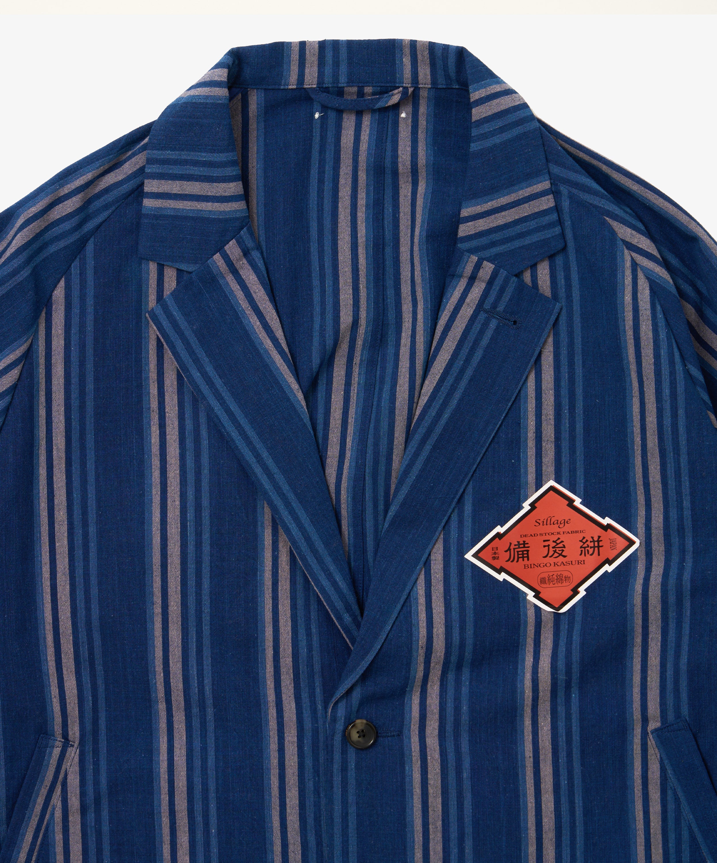 bingo kasuri veste two button navy stripe