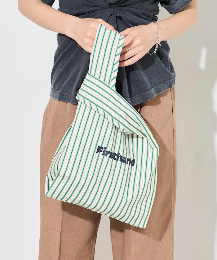 Stripe Print Canvas Market Bag