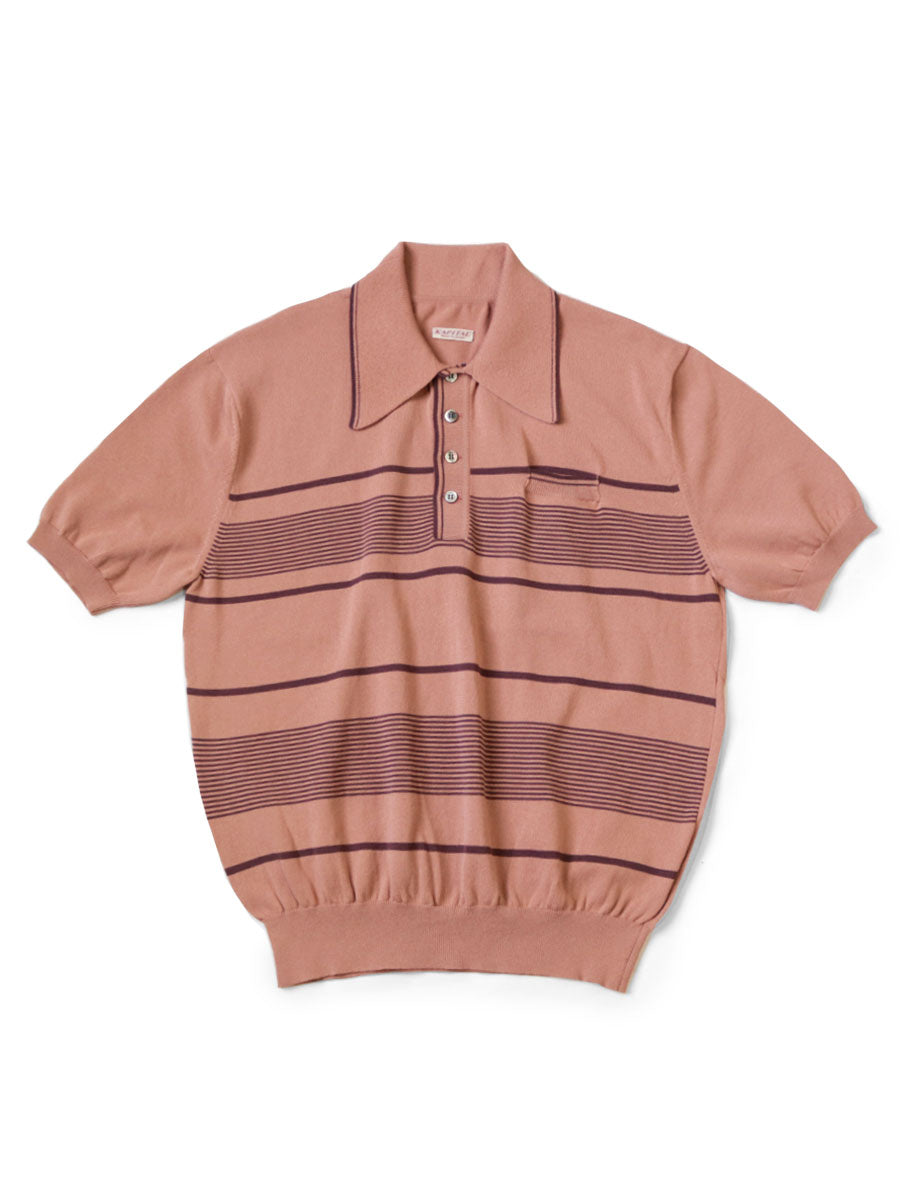14G Cotton Knit Stripe Carol Polo