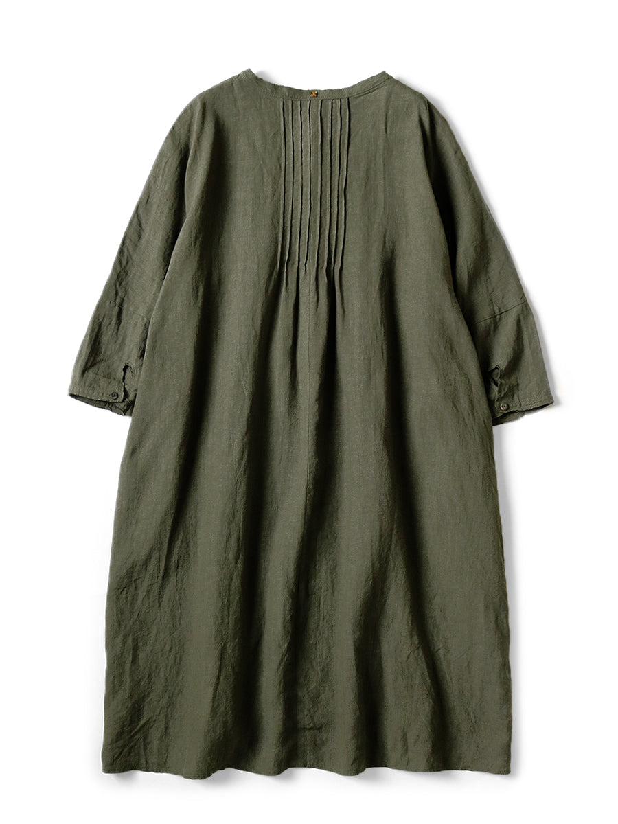 French Linen Pintuck Oki F Dress