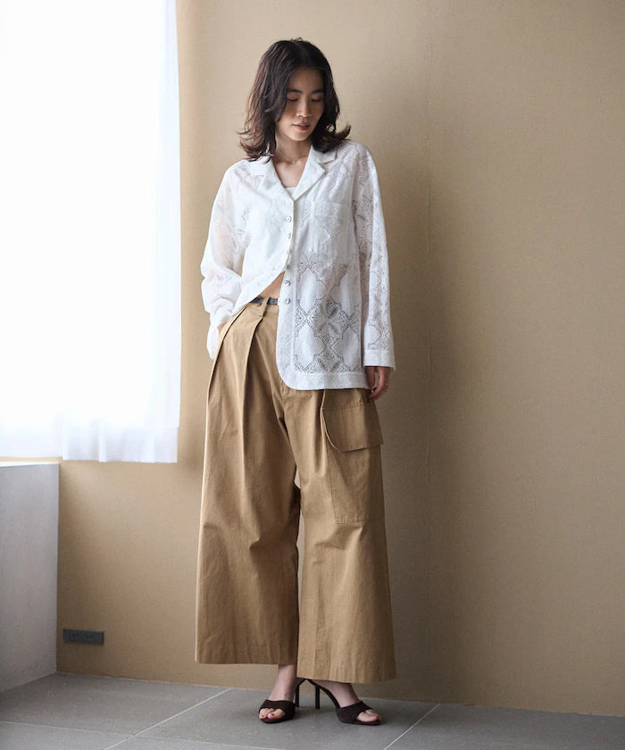[February 12 12:00 Release] Panel Lace Shirt Jacket / Compatible with Setup
