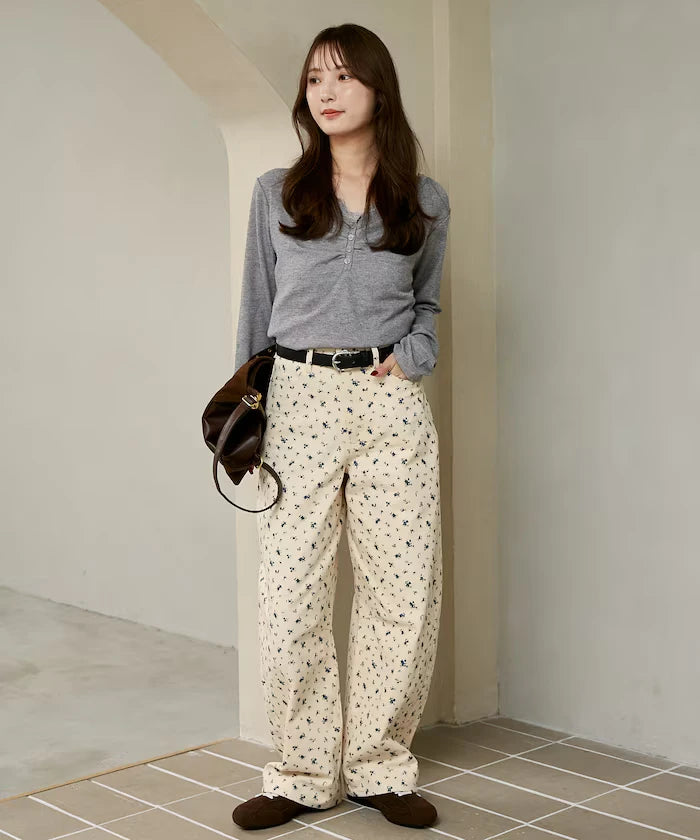Floral Print Curved Pants Limited Edition