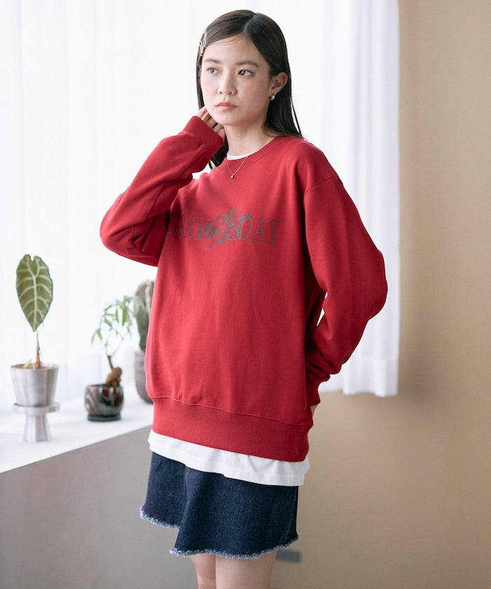 Organic Cotton Animal Logo Print Sweat / CAT / Relaxed Fit / French Terry Sweat