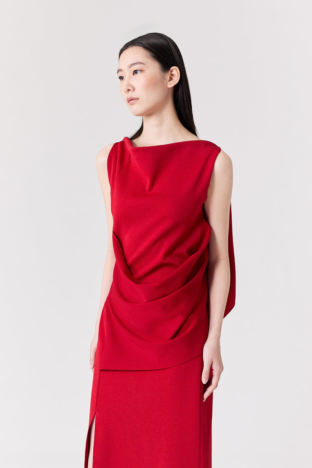 AC MILAN DRAPED SLEEVELESS DRESS