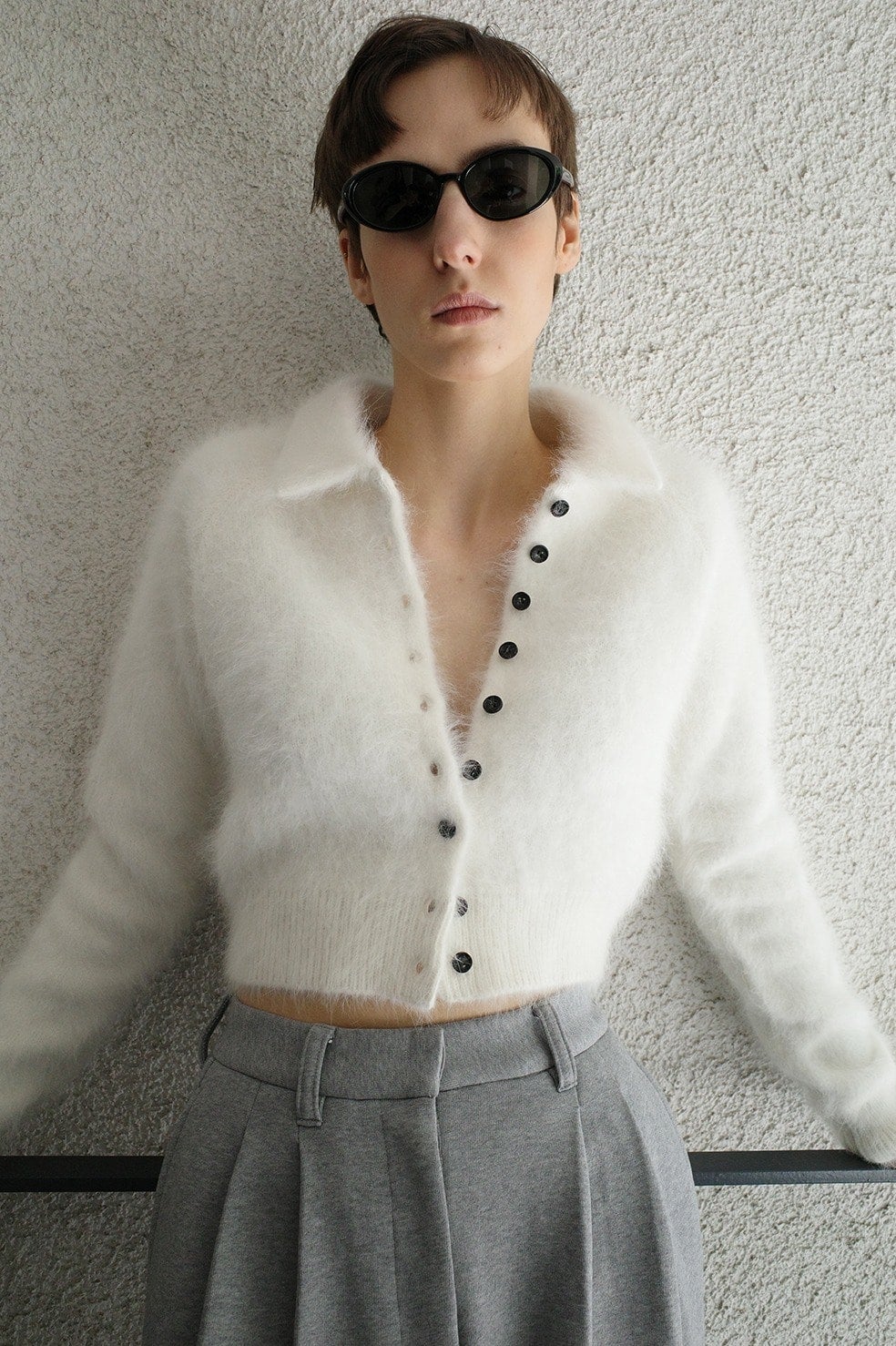 ANGORA SHORT KNIT CARDIGAN