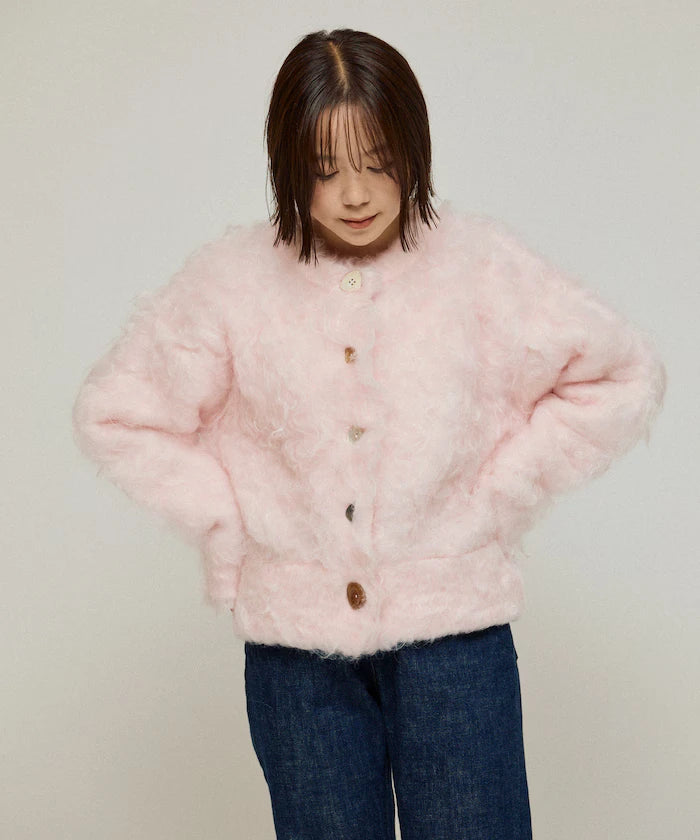 Variation Button Shaggy Knit Cardigan