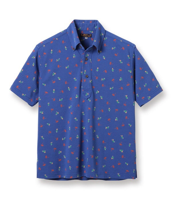 COOLMAX® PULLOVER BUTTON DOWN SHIRT “HULA & PALM TREE”
