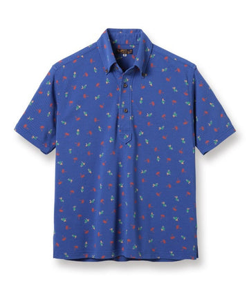 COOLMAX® PULLOVER BUTTON DOWN SHIRT “HULA & PALM TREE”