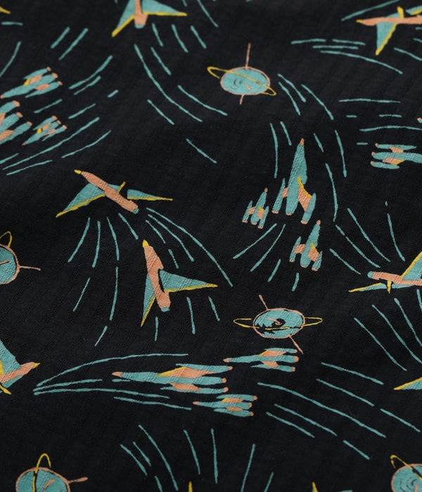 DOBBY COTTON OPEN SHIRT “SPACE SHIP