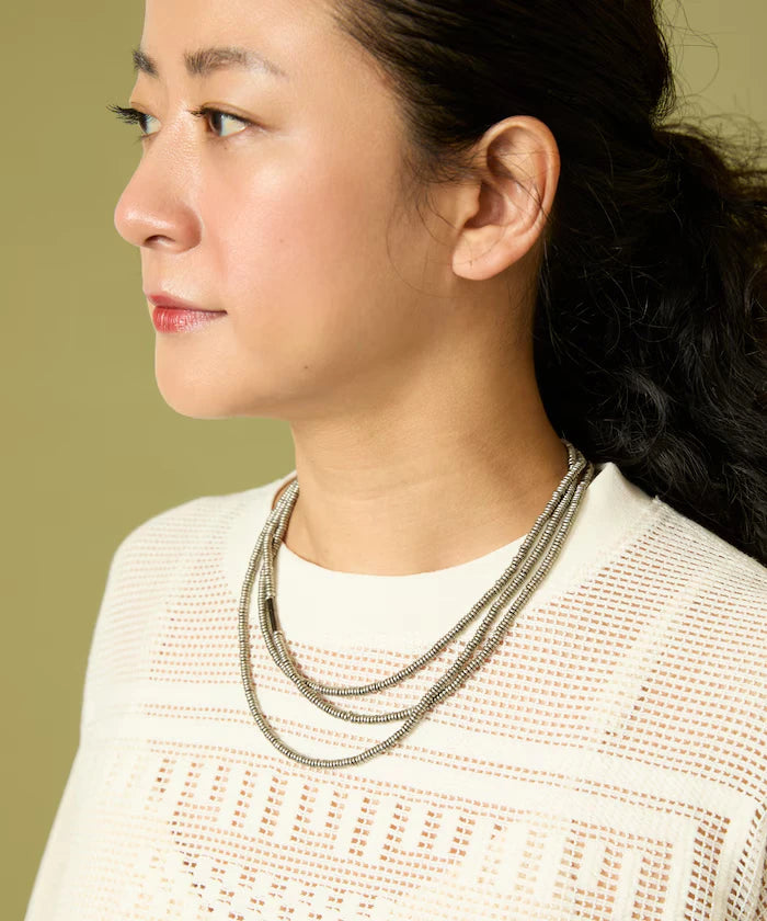 Disk Type Metal Beads Long Necklace 140cm
