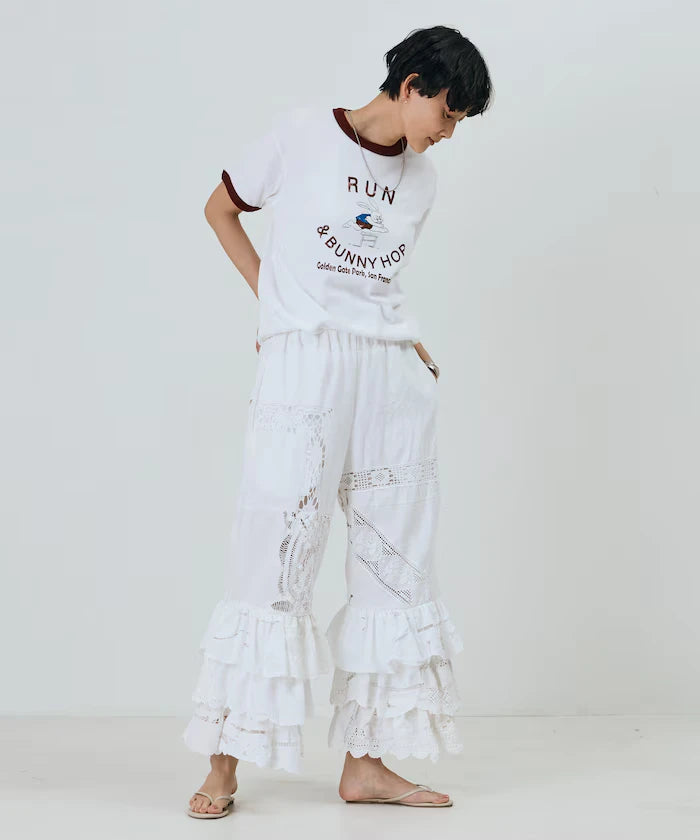 Vintage-Like Used Essence Print T-Shirt