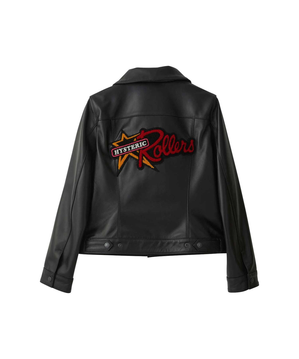 HYSTERIC ROLLERS Patch Short Leather Blouson