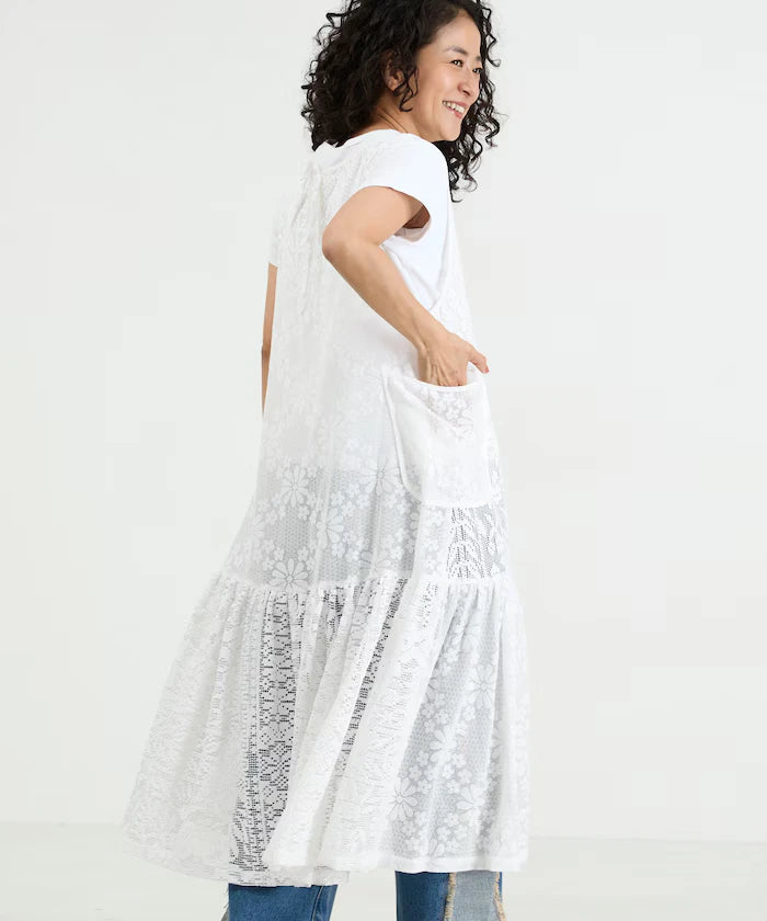 2WAY Lace Tiered Sleeveless Dress