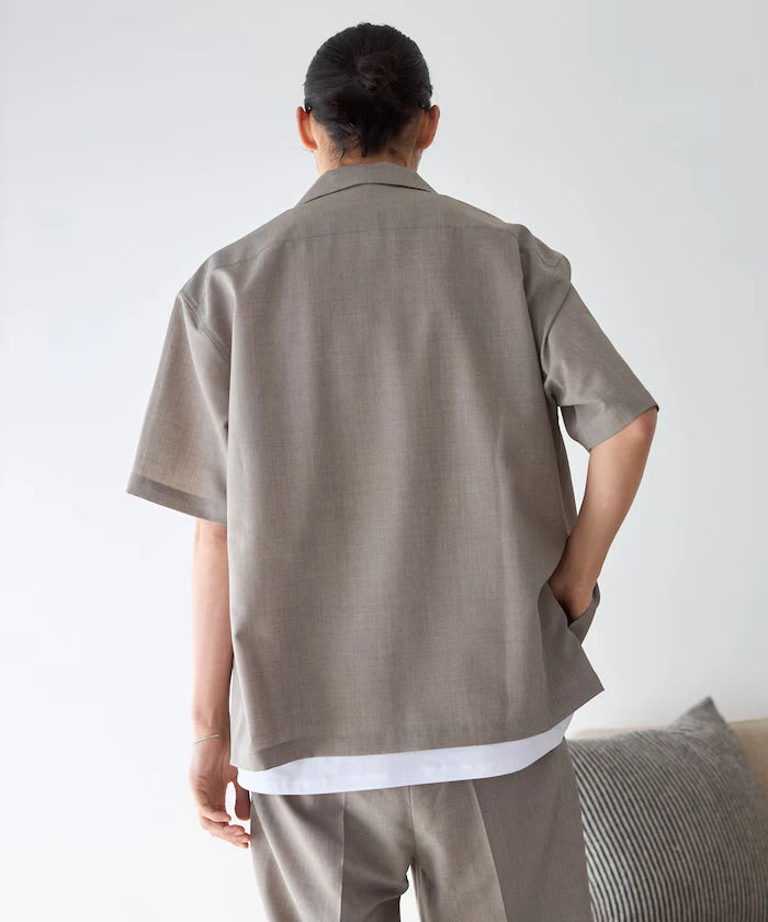 Functional Material Open Collar Short Sleeve Shirt Set 3 Piece Set / Washable / UV Cut / Quick Dry / Cooling Touch