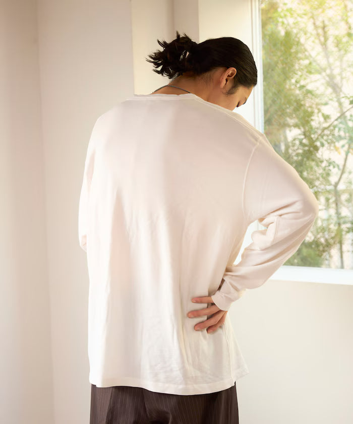 SUPER MERINO WOOL×INKEEP Crew Neck Long Sleeve T-Shirt