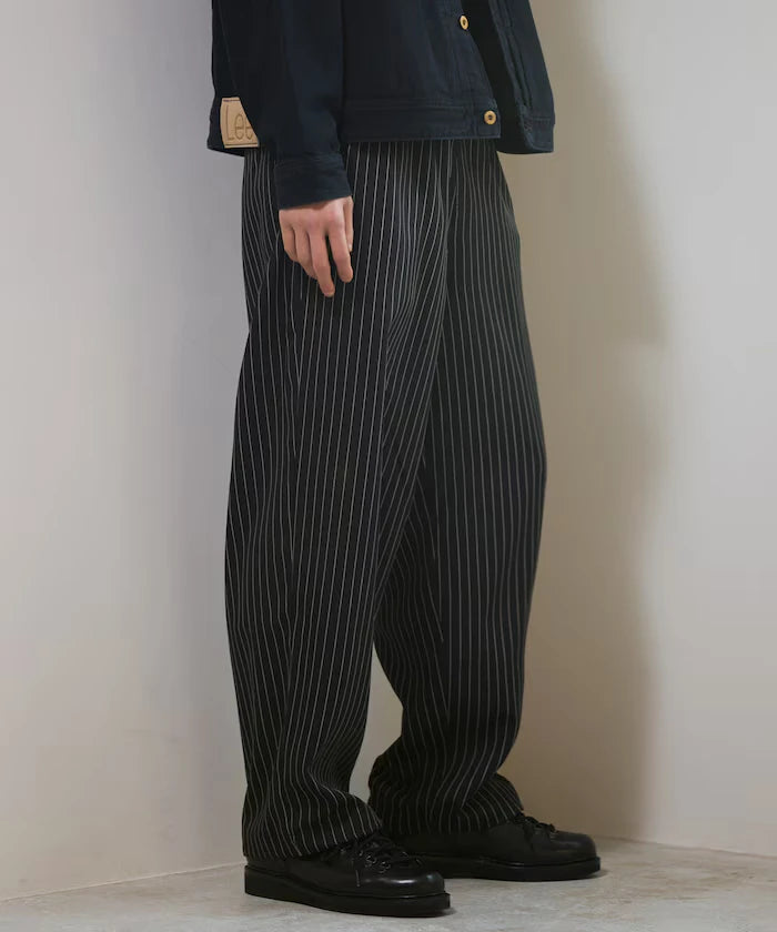 Spindle Stripe Easy Wide Pants / Compatible with Setup