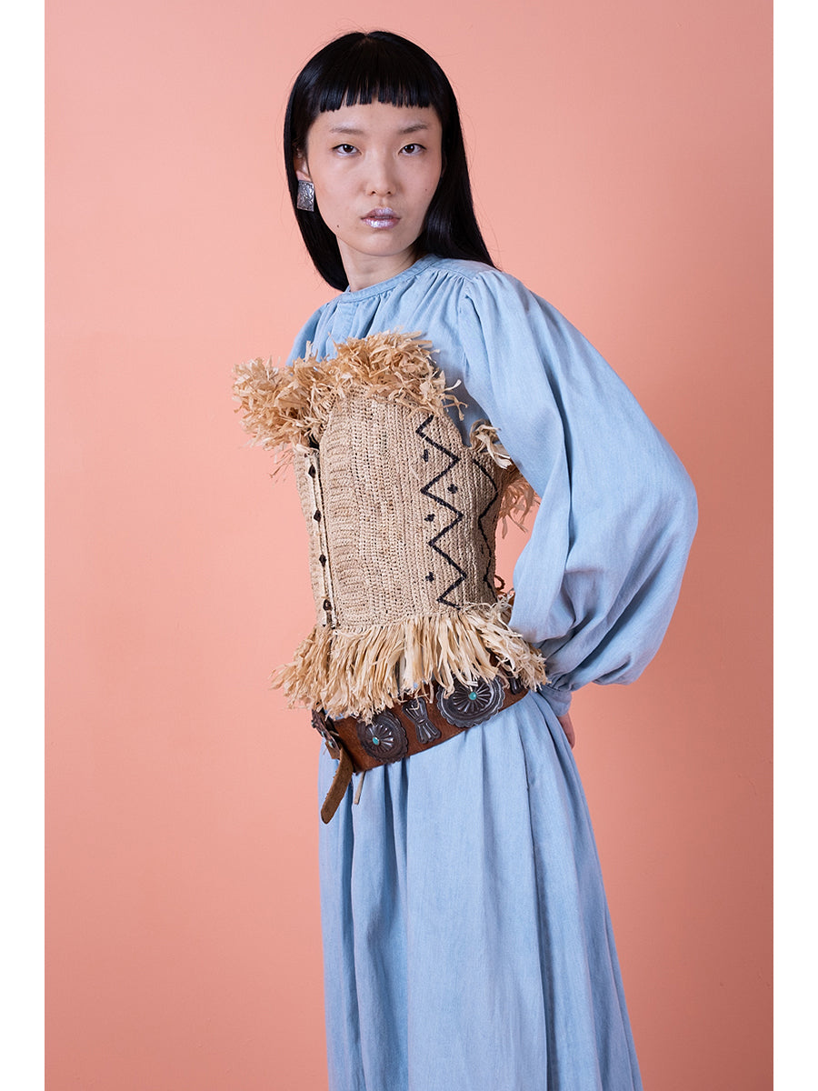 Raffia Basket Fringe Corset