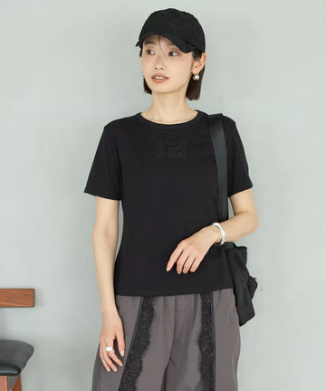 Lace Applique Cotton Modal T-Shirt