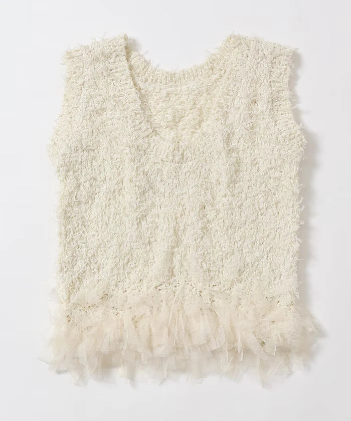 2WAY Fringe Hem Knit Vest