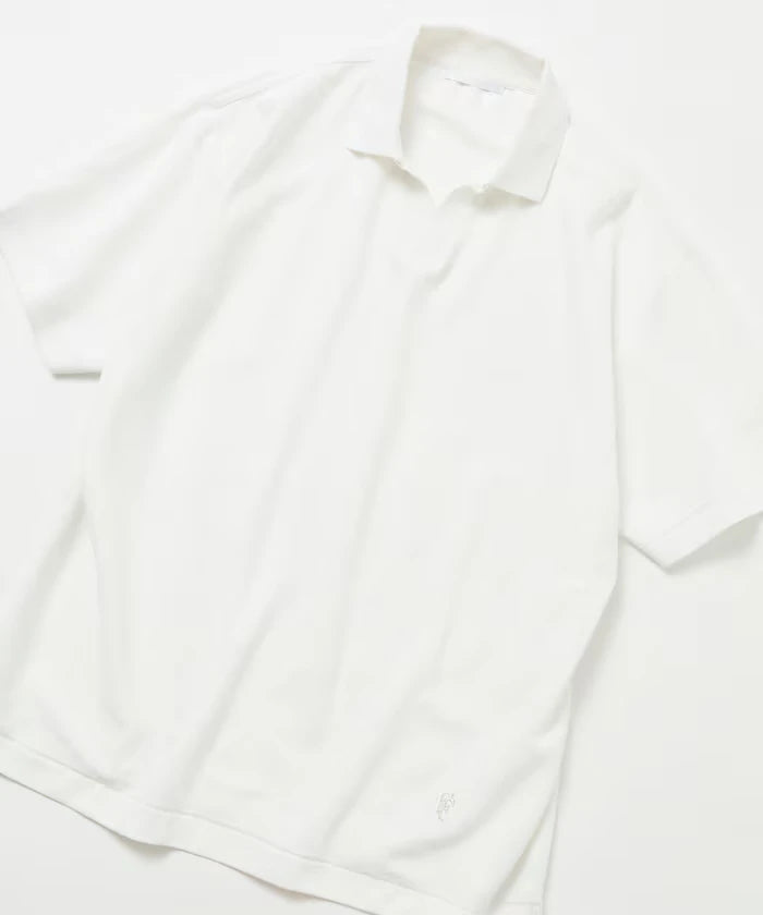 One Point Embroidered Pique Skipper Polo Shirt
