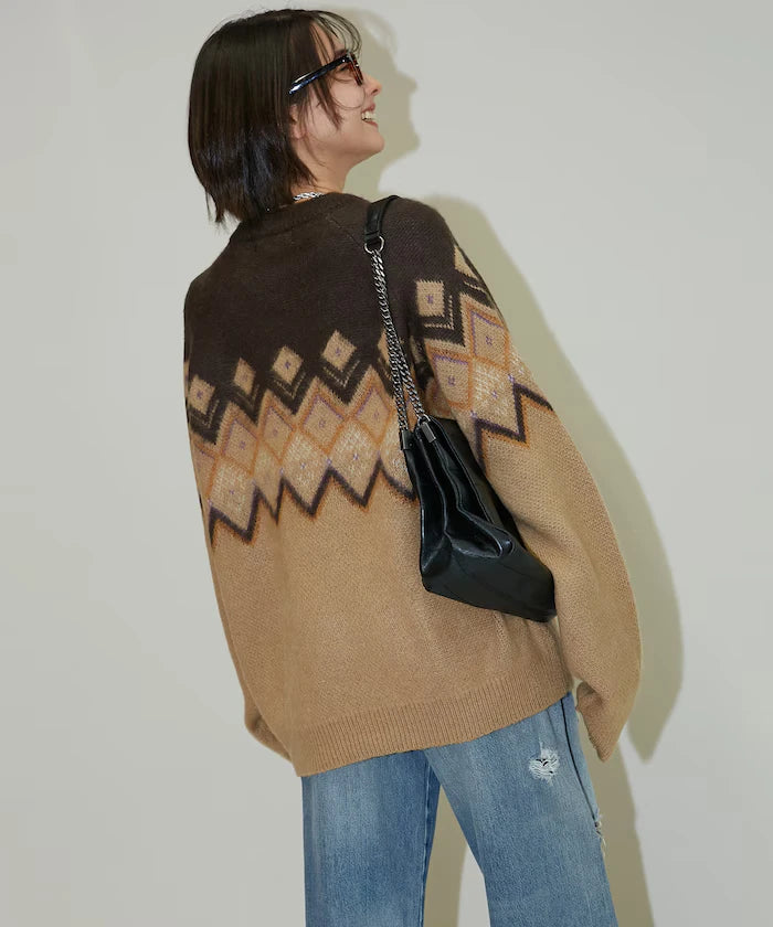 Jacquard Mohair Touch Knit Pullover Limited Edition
