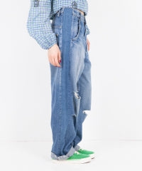 Resize Denim Straight Pants