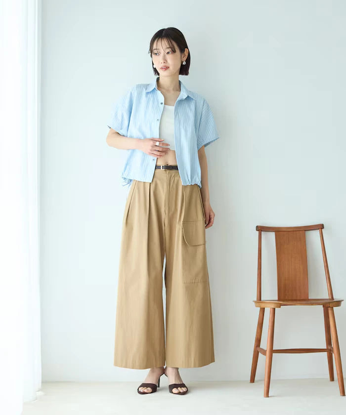 Switch Short Sleeve Hem Code Blouse