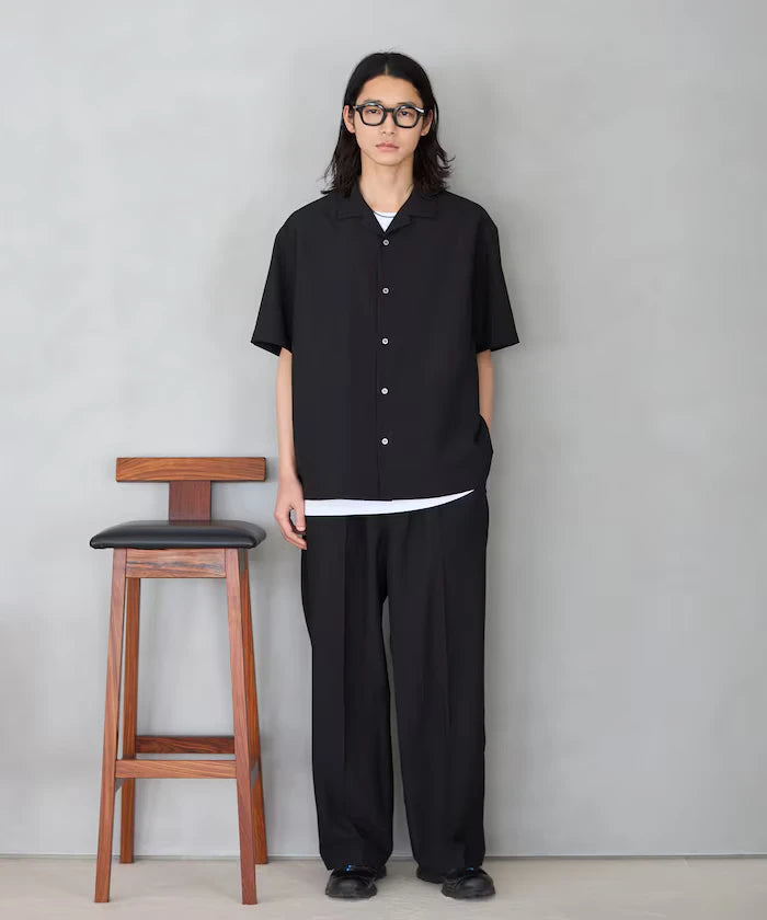 Functional Material Open Collar Short Sleeve Shirt Set 3 Piece Set / Washable / UV Cut / Quick Dry / Cooling Touch
