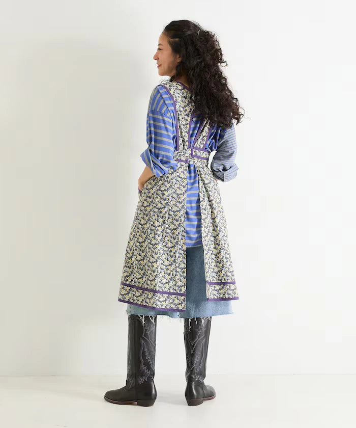 Floral Pattern Apron Style Dress