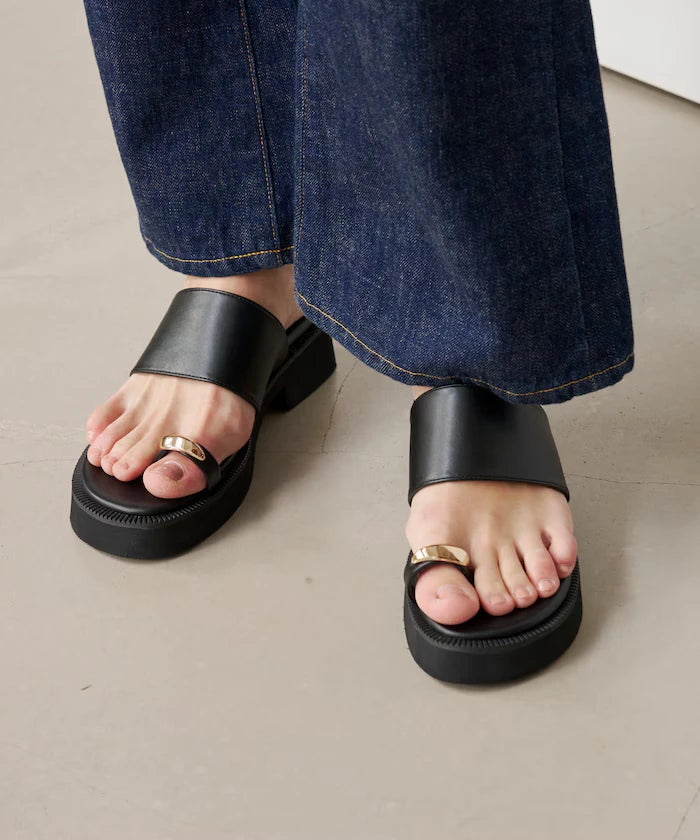 Metal Accent Thumb Loop Sandal
