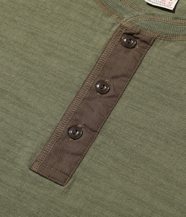 Buzz Rickson's Slub Yarn Henley Neck T-Shirt