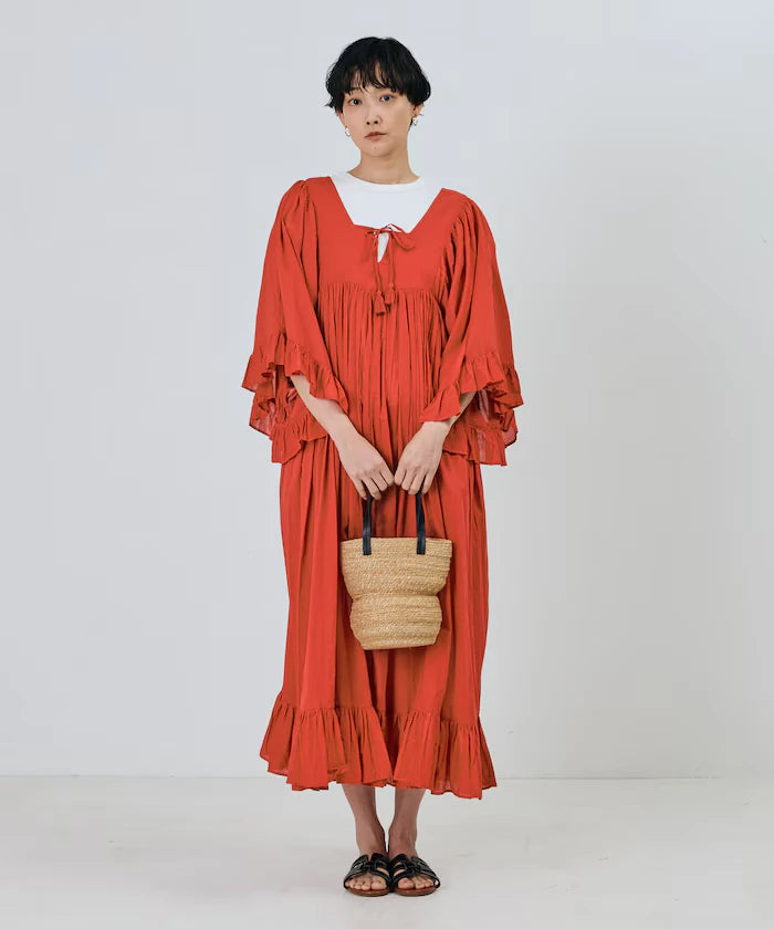 India Square Neck Frilled Dress