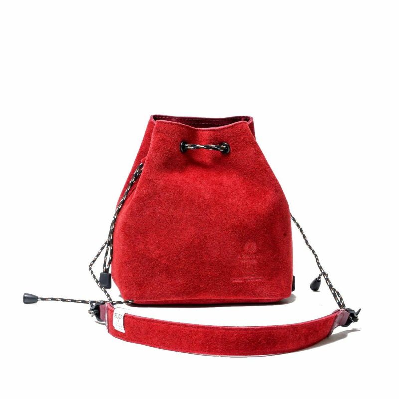 WATER PROOF SUEDE MINI DROW STRING SHOULDER/WINE