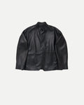 STAND COLLAR LEATHER JACKET
