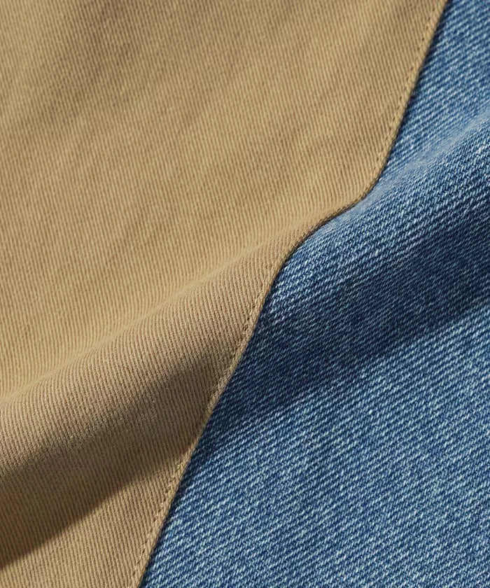Chino Denim Docking Pants / Wide Straight Pants