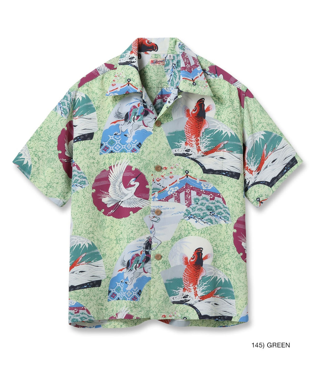 Rayon Hawaiian Shirt 'Japanese Quaint Design'