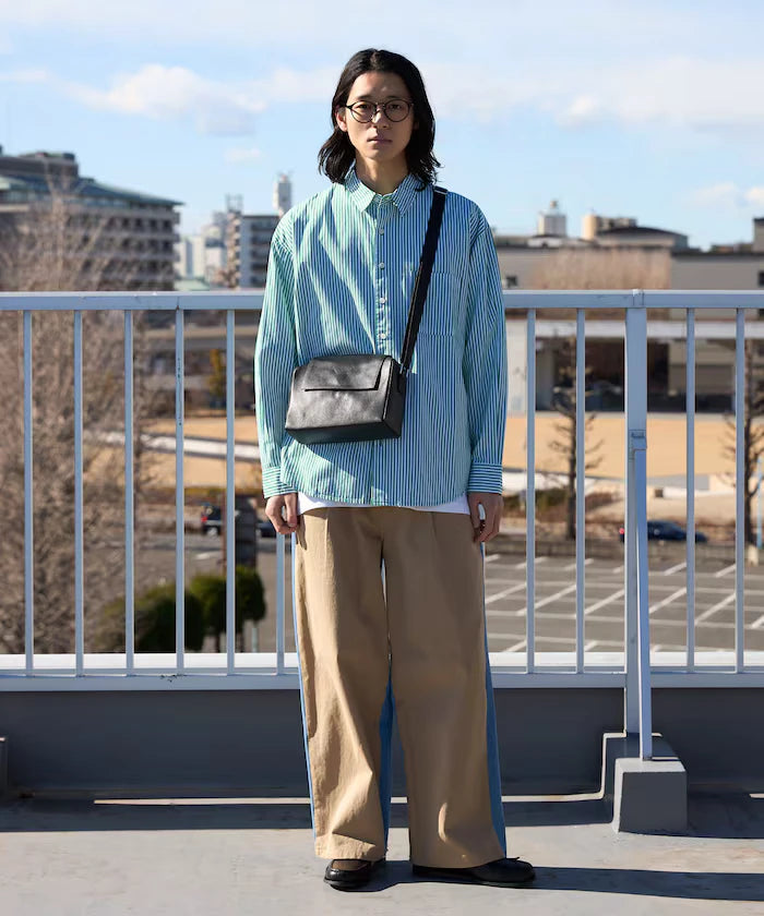 Chino Denim Docking Pants / Wide Straight Pants