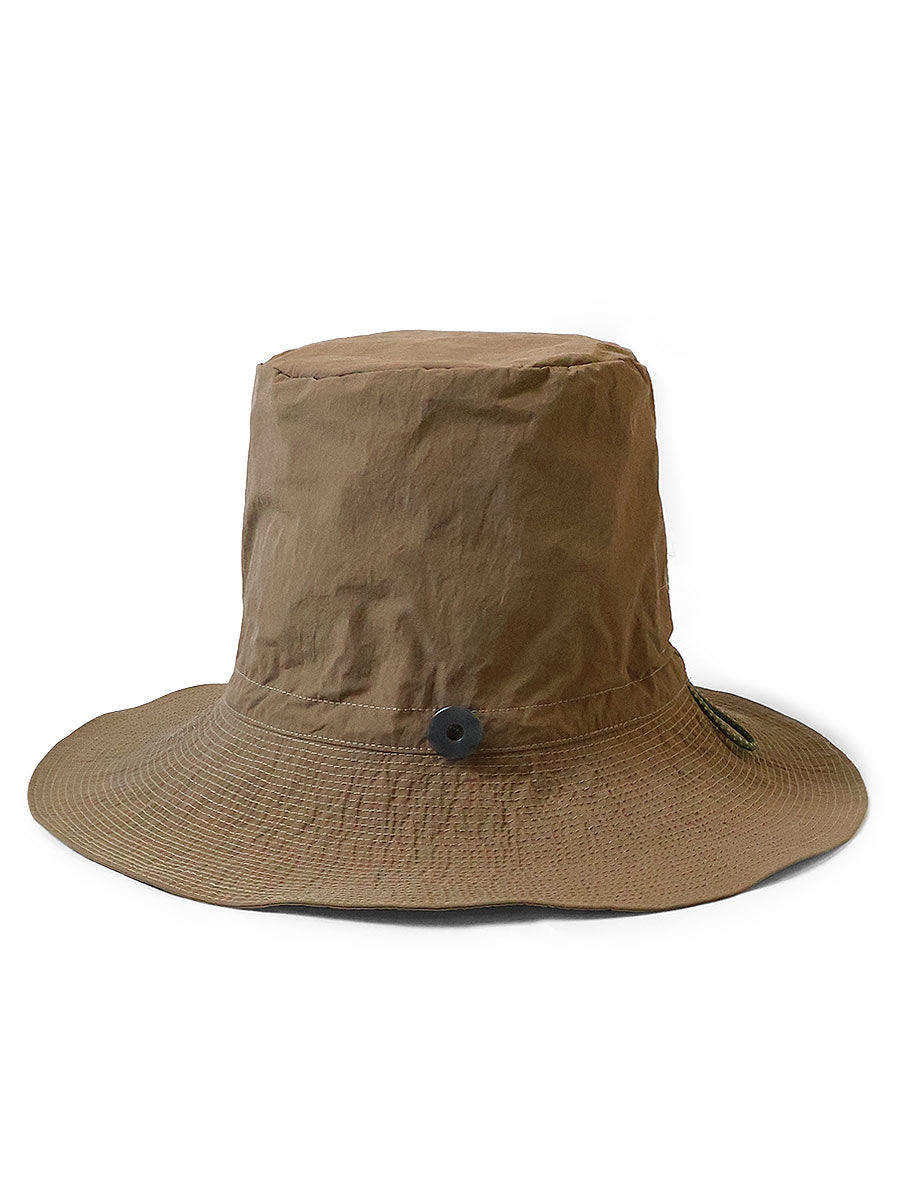 Nylon KONBU processed Pork Pie CAMP-HAT (long brim)