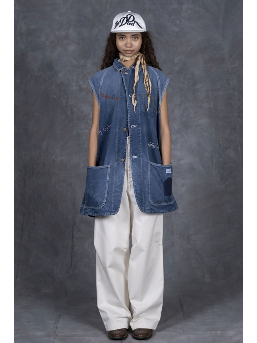 12oz Denim Sleeveless Gilet Coverall (Memory...