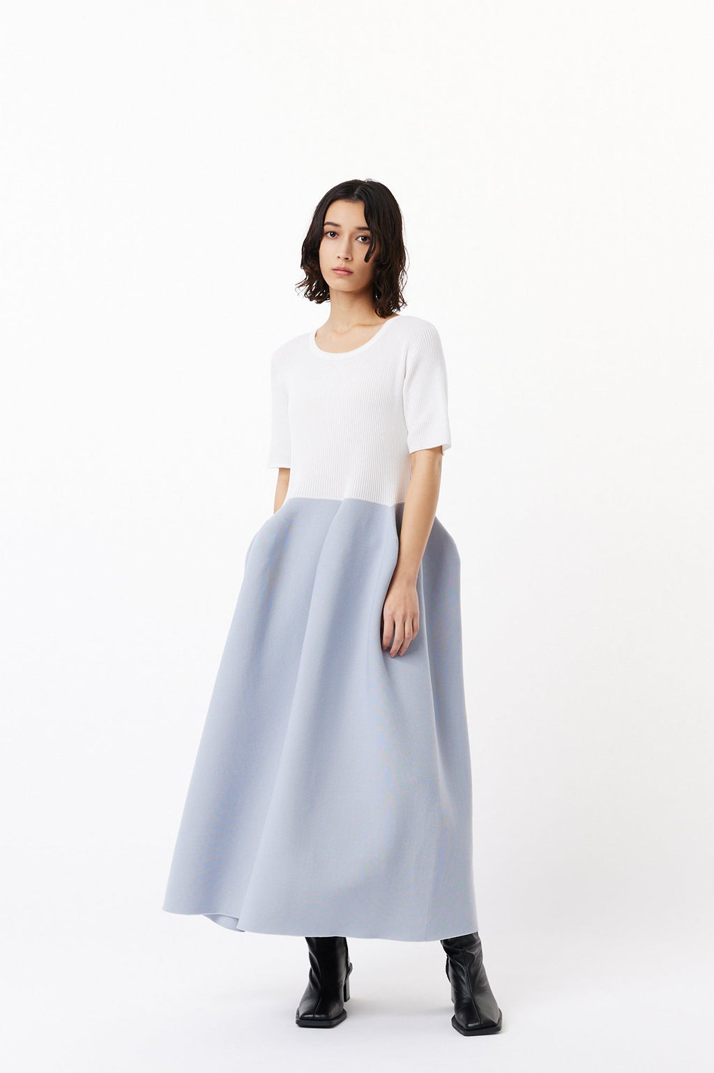 POTTERY CUPRO SHORT SLEEVE DRESS