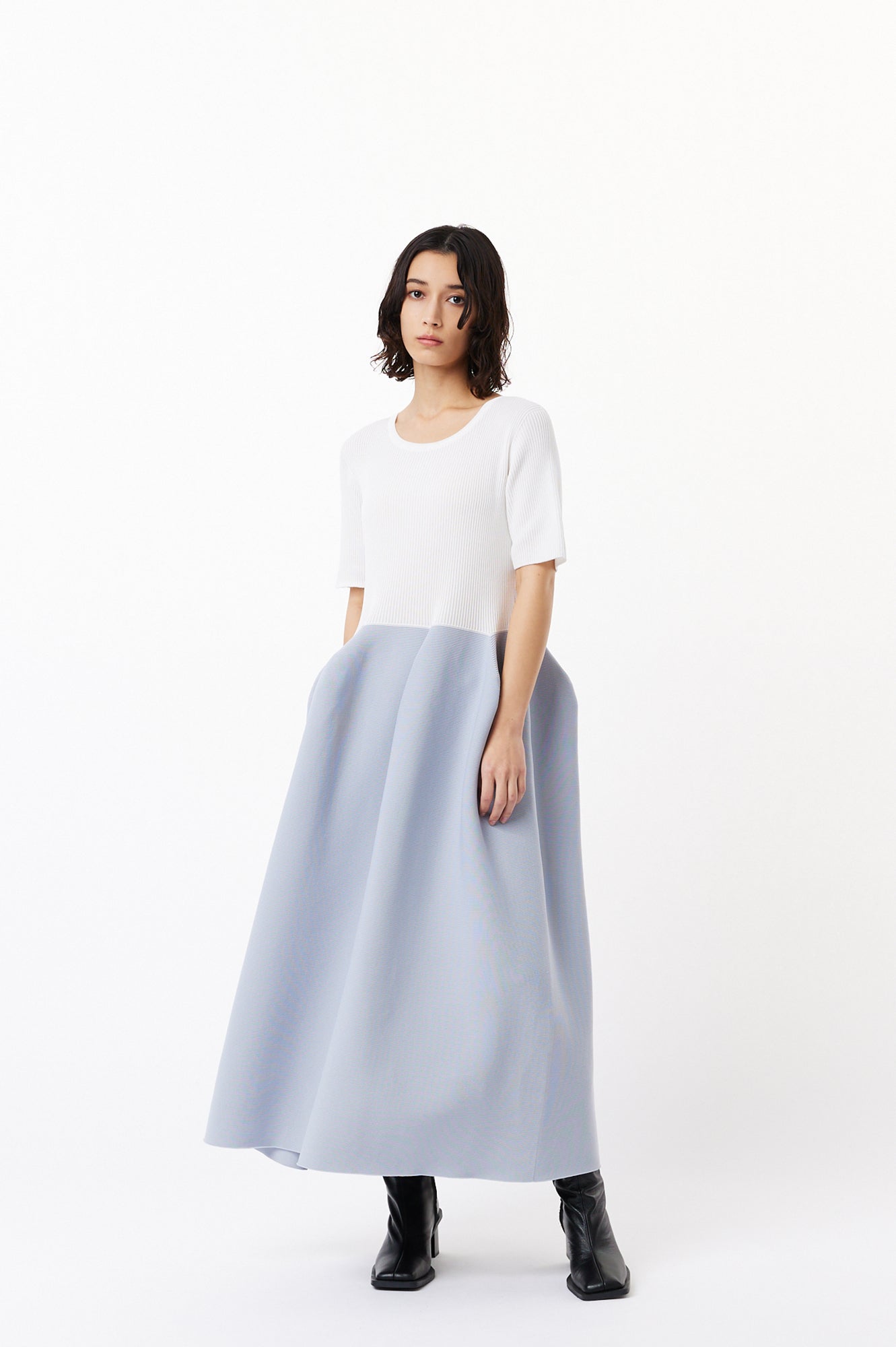 POTTERY CUPRO SHORT SLEEVE DRESS
