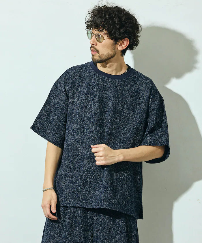 Dry Touch Summer Tweed Short Sleeve Crew Neck