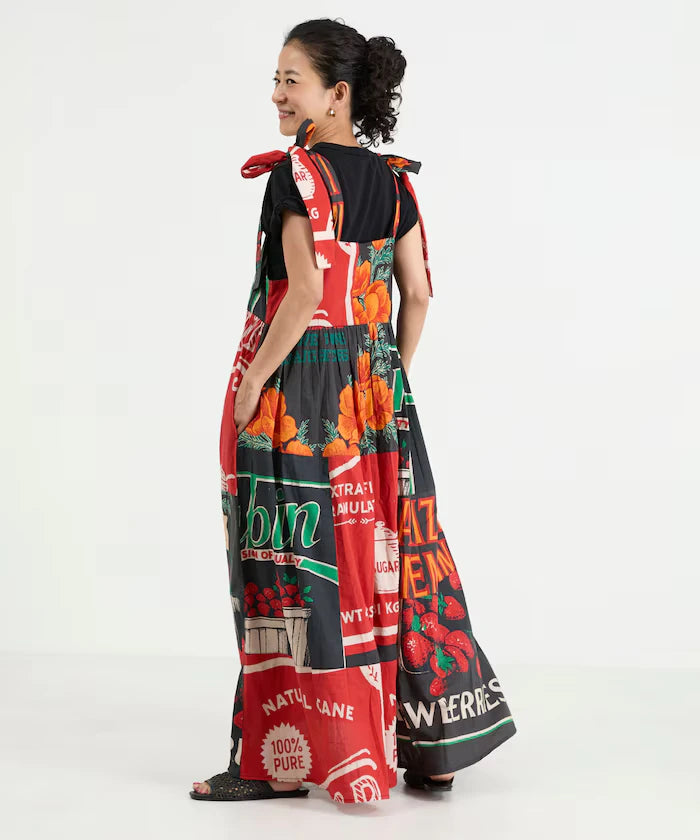 India FEEDBAG Print Shoulder Ribbon Camisole Dress