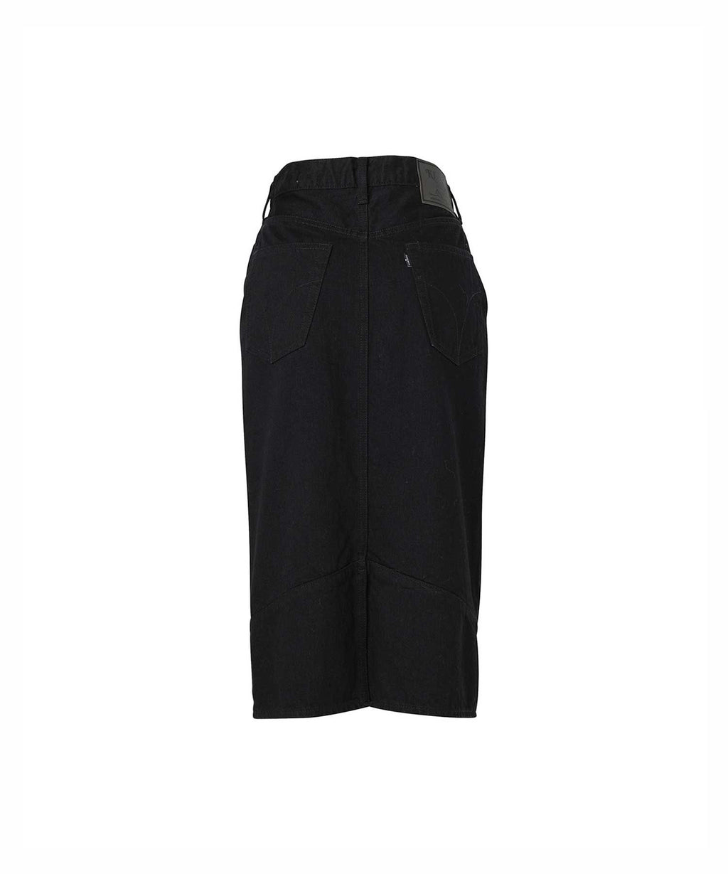 Double Knee Denim Skirt