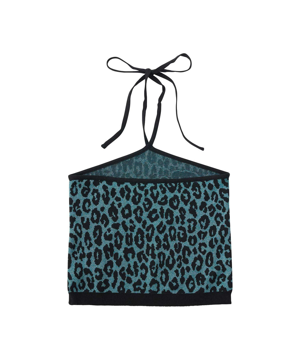 SNAKE LOGO Jacquard Halter Neck