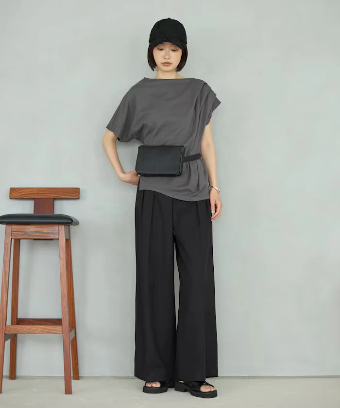 Organic Cotton Asymmetrical Draped Top