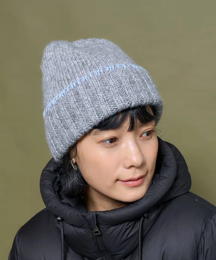 Color Block Blanket Stitch Knit Cap