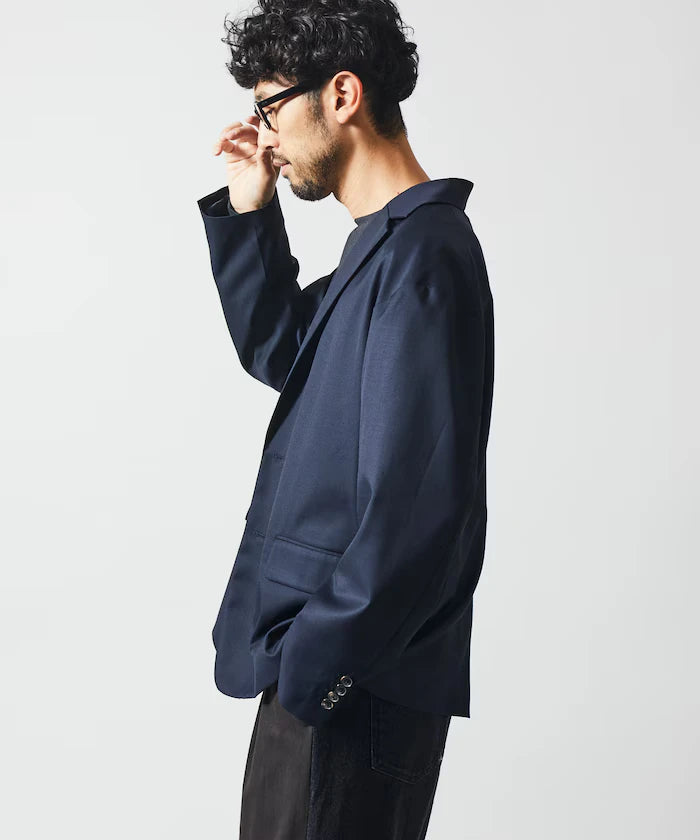 Sleeve-Contrast Tailored Jacket / Relaxed Fit