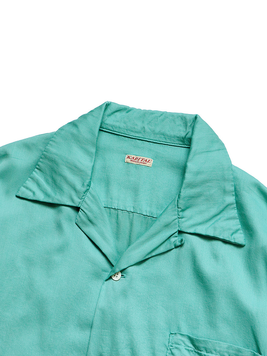 Cotton Satin Wind Pane Aloha Shirt