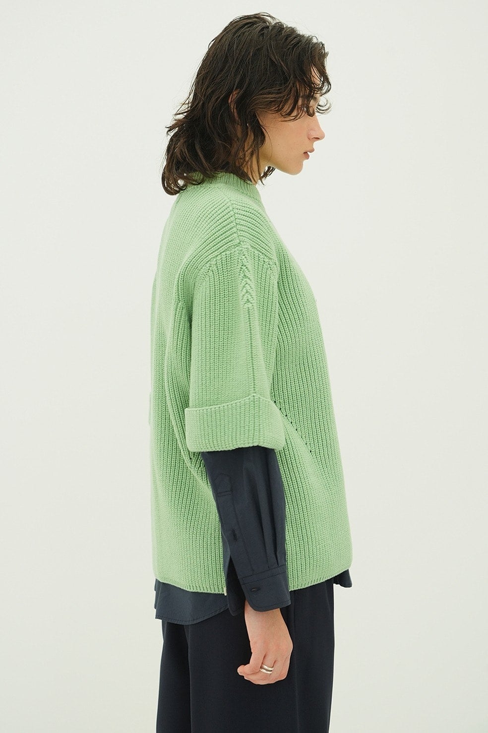 OVER HALF SLEEVE KNIT TOPS